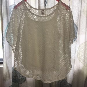 White Tanish Shirt with a tank top underneath